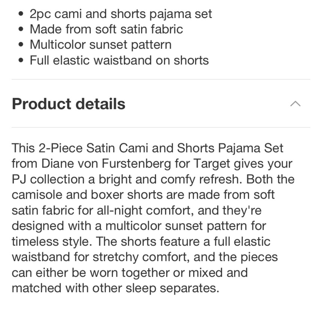 2pc Satin Cami and Shorts Sunset
Pajama Set - DVF for Target - Picture 8 of 8